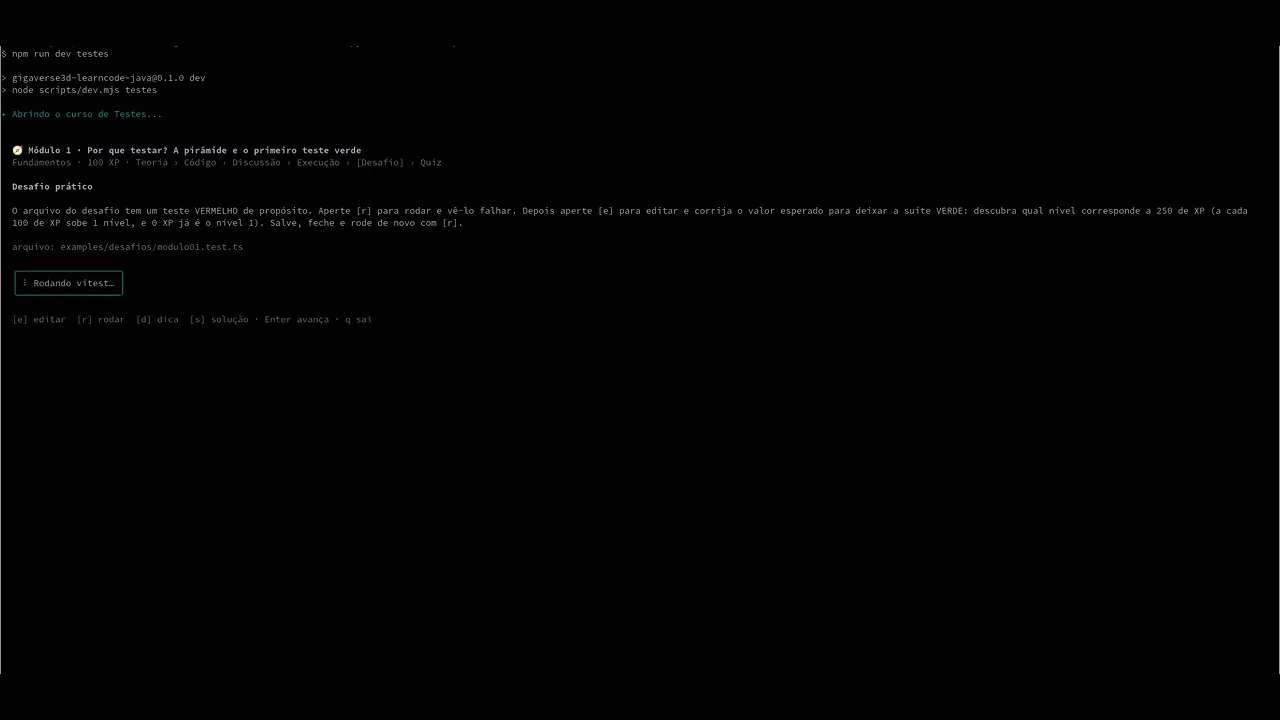 Gigaverse3D learnCode: Testes